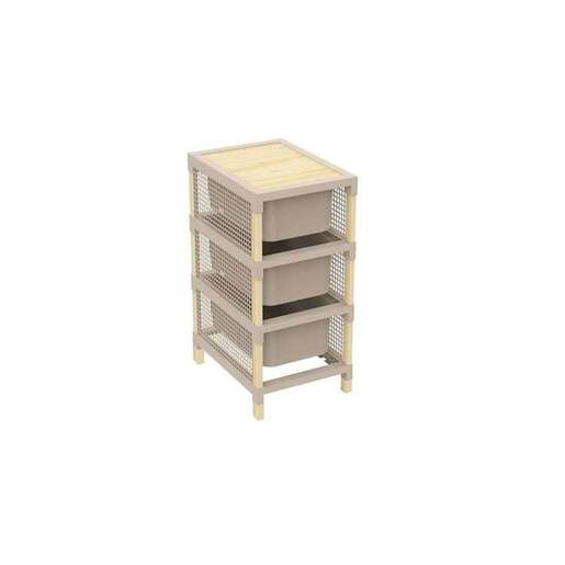 Fixwood FIX2009 višenamenska polica drvo sa 3 plastične kutije