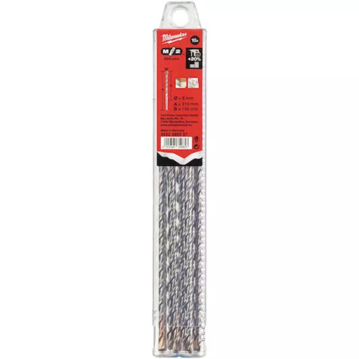 Milwaukee Set burgija za beton M2, 2-rezna, SDS-Plus, 10 kom, 6 x 150/210 mm 4932399337