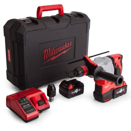 Milwaukee Bušilica mode SDS-plus čekić 18 V, 4,0 Ah, HEAVY DUTY, u HD kutiji, sa 2 baterije i punjačem HD18 HX-402C 4933441280