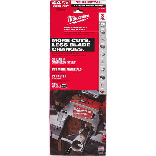 Milwaukee Sečivo za tračne testere, 1140 mm, 12/14 TPI, 3 kom 48390611