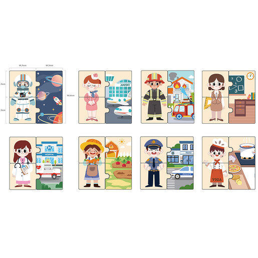 Viga puzzle poveži zanimanja