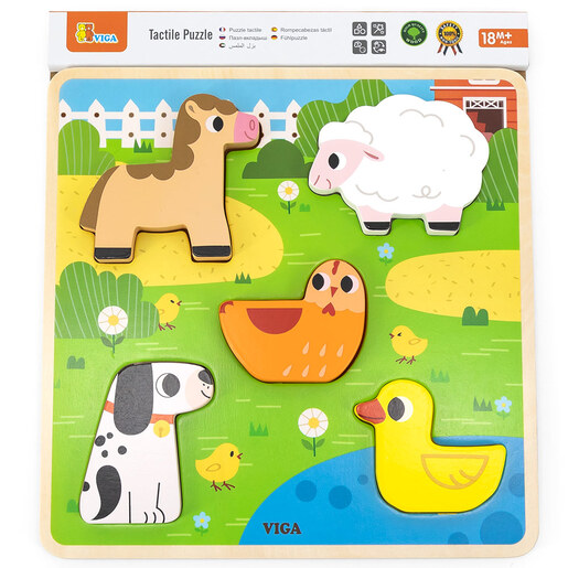 Viga taktilne puzzle farma