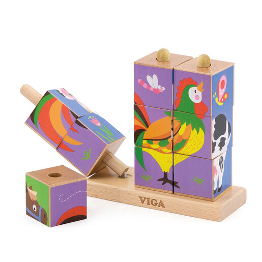 Viga puzzle kockice - životinje sa farme