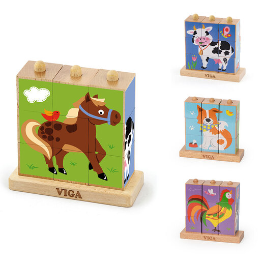 Viga puzzle kockice - životinje sa farme