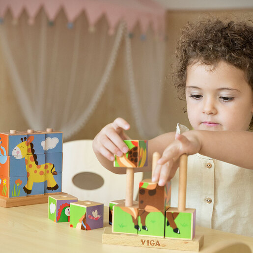 Viga puzzle kockice - životinje sa farme