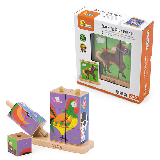 Viga puzzle kockice - životinje sa farme