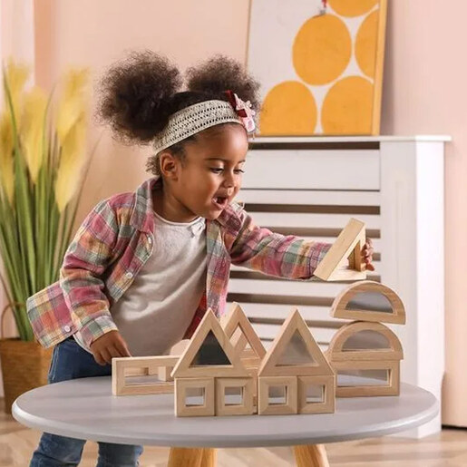 Viga Drvena velika senzorna geometrijska ogledala