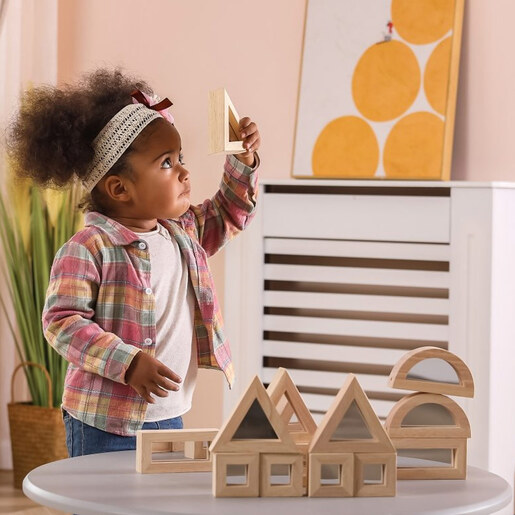 Viga Drvena velika senzorna geometrijska ogledala