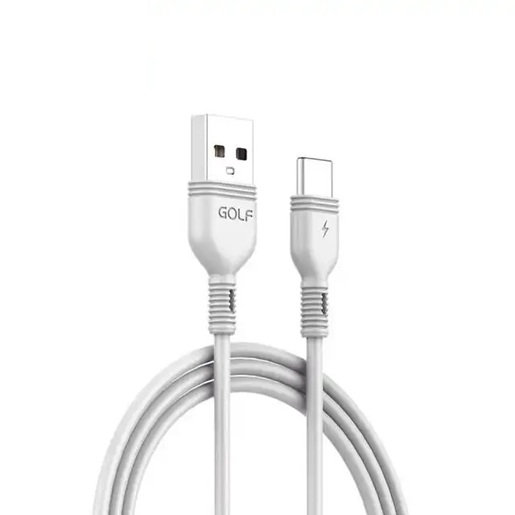 Golf GC-75T, USB-A na Tip-C,  1m, Beli Kabl