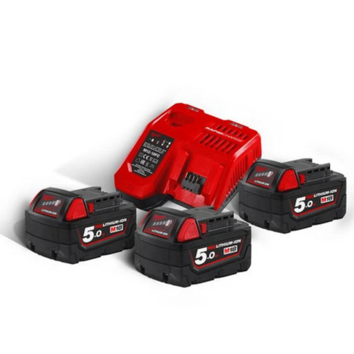 Milwaukee Punjač + 3 baterije 18V, M18 NRG-503