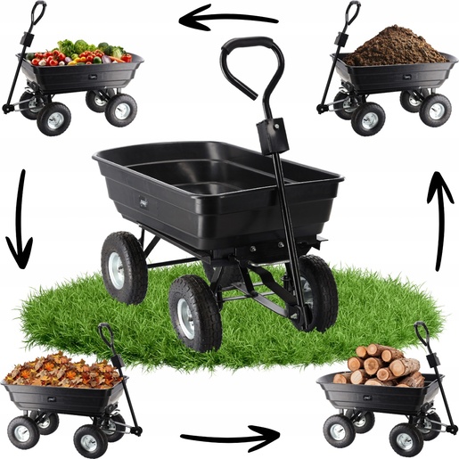 CHOMIK Baštenska/transportna kolica Garden Line, 300 kg, 75 L Black