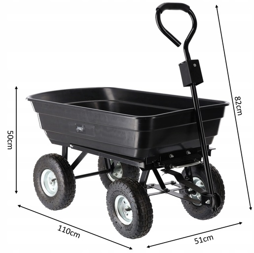 CHOMIK Baštenska/transportna kolica Garden Line, 300 kg, 75 L Black