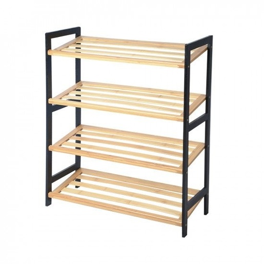 Bolzz Polica za obuću sa 4 nivoa BAMBOO BELA
