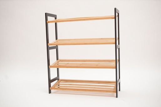 Bolzz Polica za obuću sa 4 nivoa BAMBOO BELA