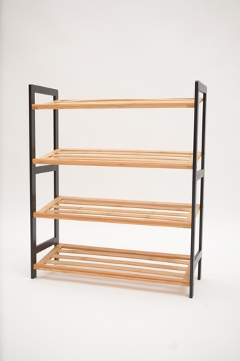 Bolzz Polica za obuću sa 4 nivoa BAMBOO BELA