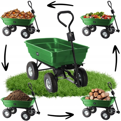 CHOMIK Baštenska transportna kolica Garden Line, 300kg, Green, 75 L