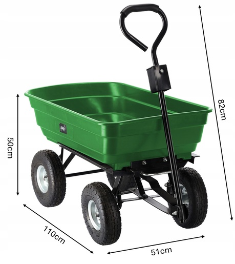 CHOMIK Baštenska transportna kolica Garden Line, 300kg, Green, 75 L