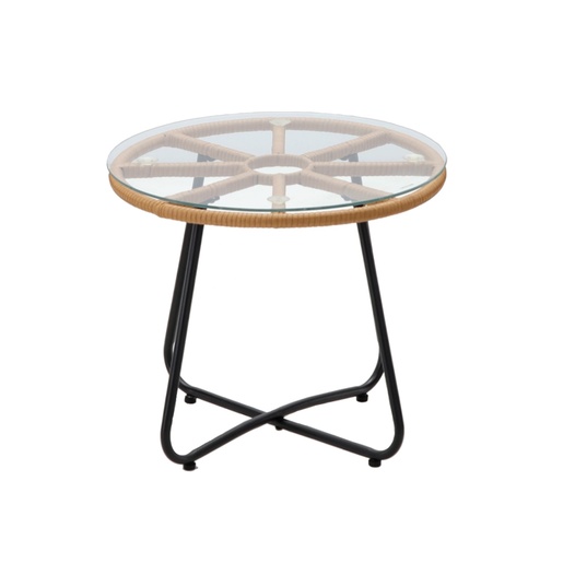 CHOMIK Baštenski set nameštaja 2 stolice + sto – braon sa sivim jastucima