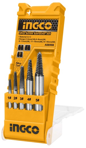 INGCO 5-delni set izvlakača vijaka ASE008