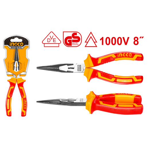 INGCO Izolovana špic klešta 200mm INDUSTRIAL HILNP28208