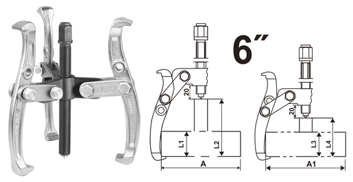 INGCO Radapciger 3 kraka 6" HGP08036