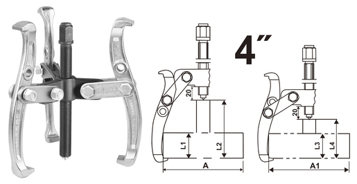 INGCO Radapciger 3 kraka 4" HGP08034