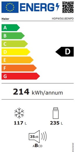 Haier kombinovani frižider HDPW5618DNPD