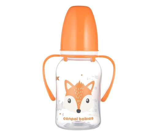 Canpol Babies Flasica sa drškama Cute Animals 120Ml (11/823) - Orange