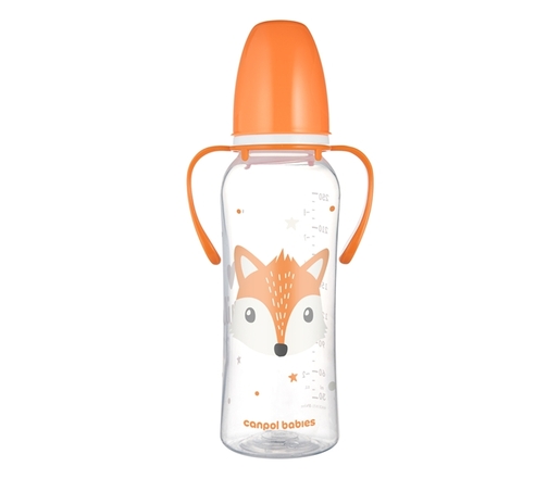 Canpol Babies Flasica Cute Animals sa ručkama 250Ml (11/845) - Orange