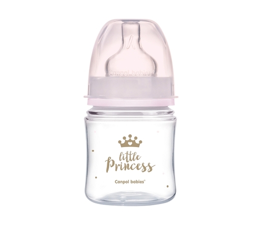 Canpol Babies Flasica 120Ml široki vrat, Pp - Royal Baby 35/233 Pink