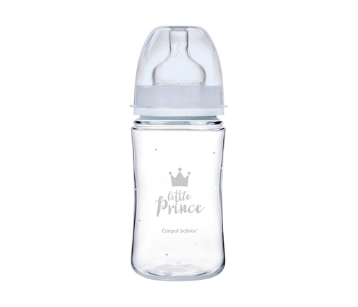 Canpol Babies Flasica 240Ml široki vrat, Pp - Royal Baby 35/234 Blue