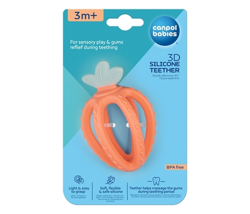 Canpol Babies 3D Glodalica - Silicon Strawberry - 80/400 - Orange