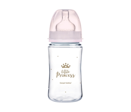 Canpol Babies Flasica 240Ml široki vrat, Pp - Royal Baby 35/234 Pink