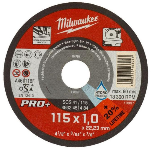 Milwaukee Set reznih ploča za sečenje metala, 115 x 1 x 22,2 mm,Pro+ 4932451485