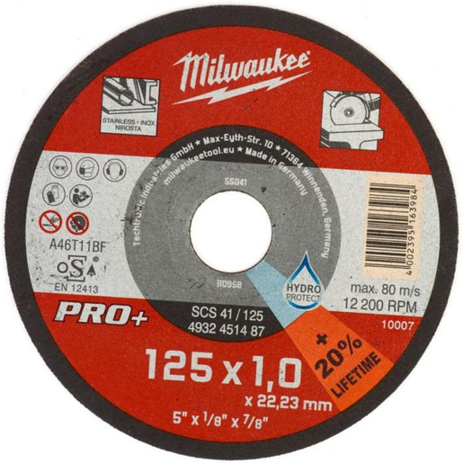 Milwaukee Set reznih ploča za sečenje metala, 125 x 1 x 22,23 mm,Pro+ 4932451488