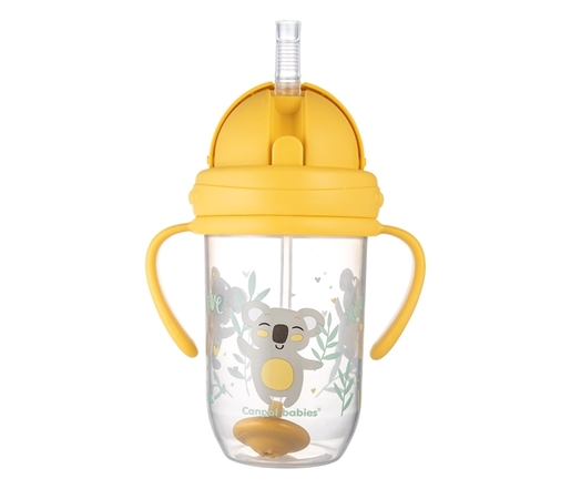 Canpol Babies Non-Spill sportska šolja Sa Slamcicom (Teg) 270Ml 56/606 Exotic Animals - Yellow