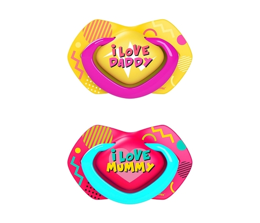 Canpol Babies Silikonska Varalica 6-18M Neon Love 2 Kom Pink