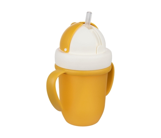 Canpol Babies šolja Sa Siliconskom Flip-Top Slamcicom 210Ml Matte Pastels - Yellow