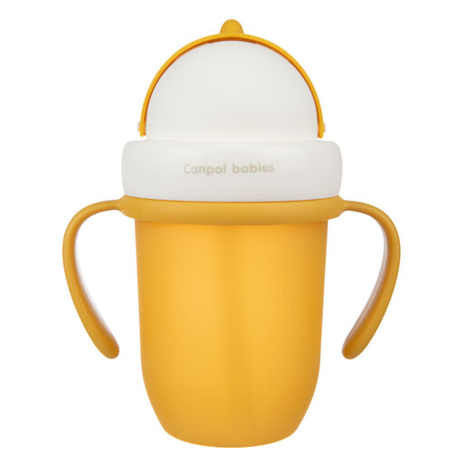 Canpol Babies šolja Sa Siliconskom Flip-Top Slamcicom 210Ml Matte Pastels - Yellow
