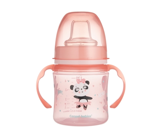 Canpol Babies šolja sa drškama koje svetle u mraku 6M+ "Exotic Animals" - 120Ml - Pink