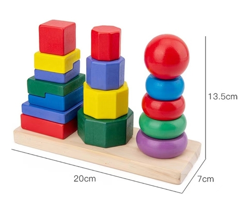 BBO drvena igračka set puzle - geometrijski oblici (24m+)