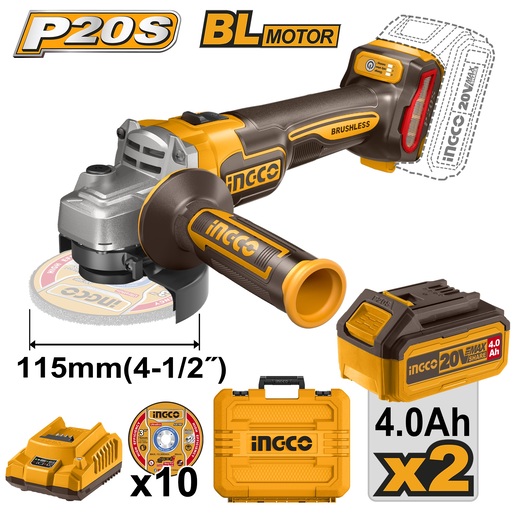 INGCO Aku brusilica 115 2X4AH SUPER CAGLI211542