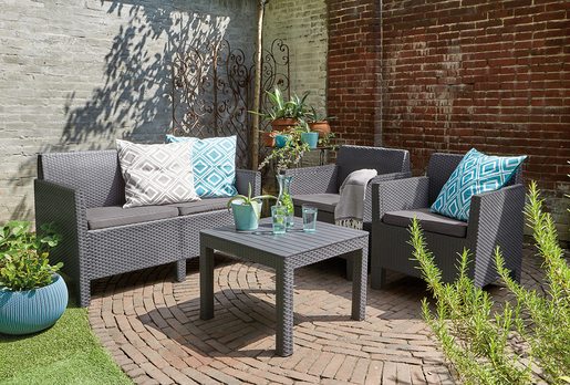 Keter Baštenski set Orlando sa malim stolom, grafit  CU 226515