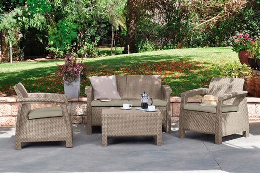 Keter Baštenski set Corfu II, Pe-ratan, kapućino CU 227640