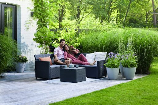 Keter Baštenski set ugaoni Marie 5 seater sa box stolom, grafit CU 256703