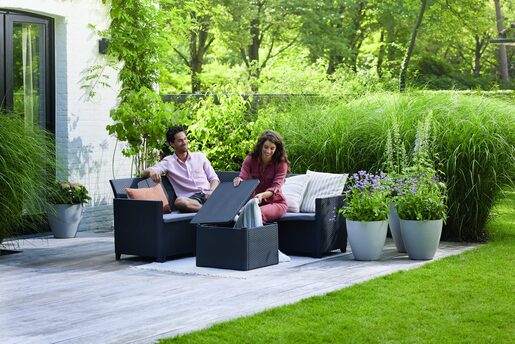 Keter Baštenski set ugaoni Marie 5 seater sa box stolom, grafit CU 256703