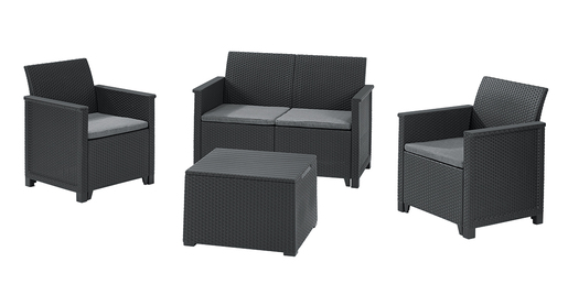 Keter Baštenski set Elodie 2 seater sa box stolom, grafit CU 253948