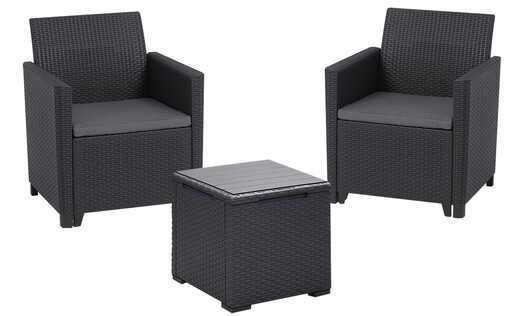 Keter Balkonski set Marie sa box stolom Vigo, grafit CU 259723