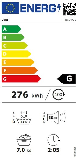 Vox mašina za sušenje veša TDC-715G