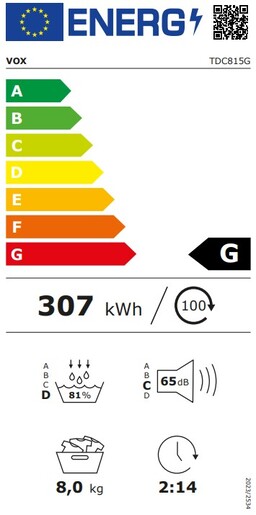Vox mašina za sušenje veša TDC-815G
